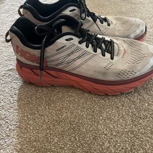 Hoka Women's Running Shoes in White and Coral